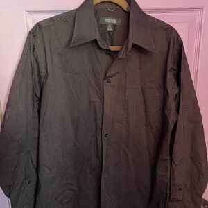 Kenneth Cole Reaction Black and Gray Pinstripe Dress Shirt